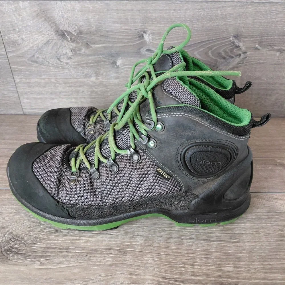 ECCO Boots Men 10 Gray BIOM Terrain GTX Gore-Tex Waterproof Outdoor Hiking Ankle